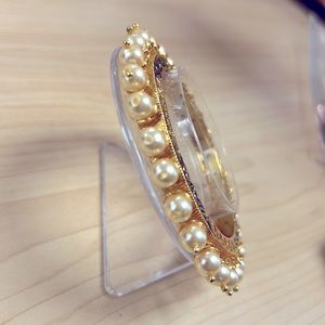 Bangle set of 2 - gold with pearl - small size